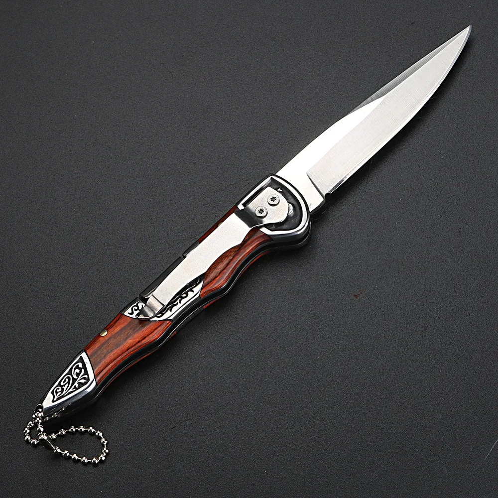Lauko sulankstomas peilis kempingas medžioklės sulankstomas peilis medinė rankena peilis savigynai savigynos peilis taktinis peilis