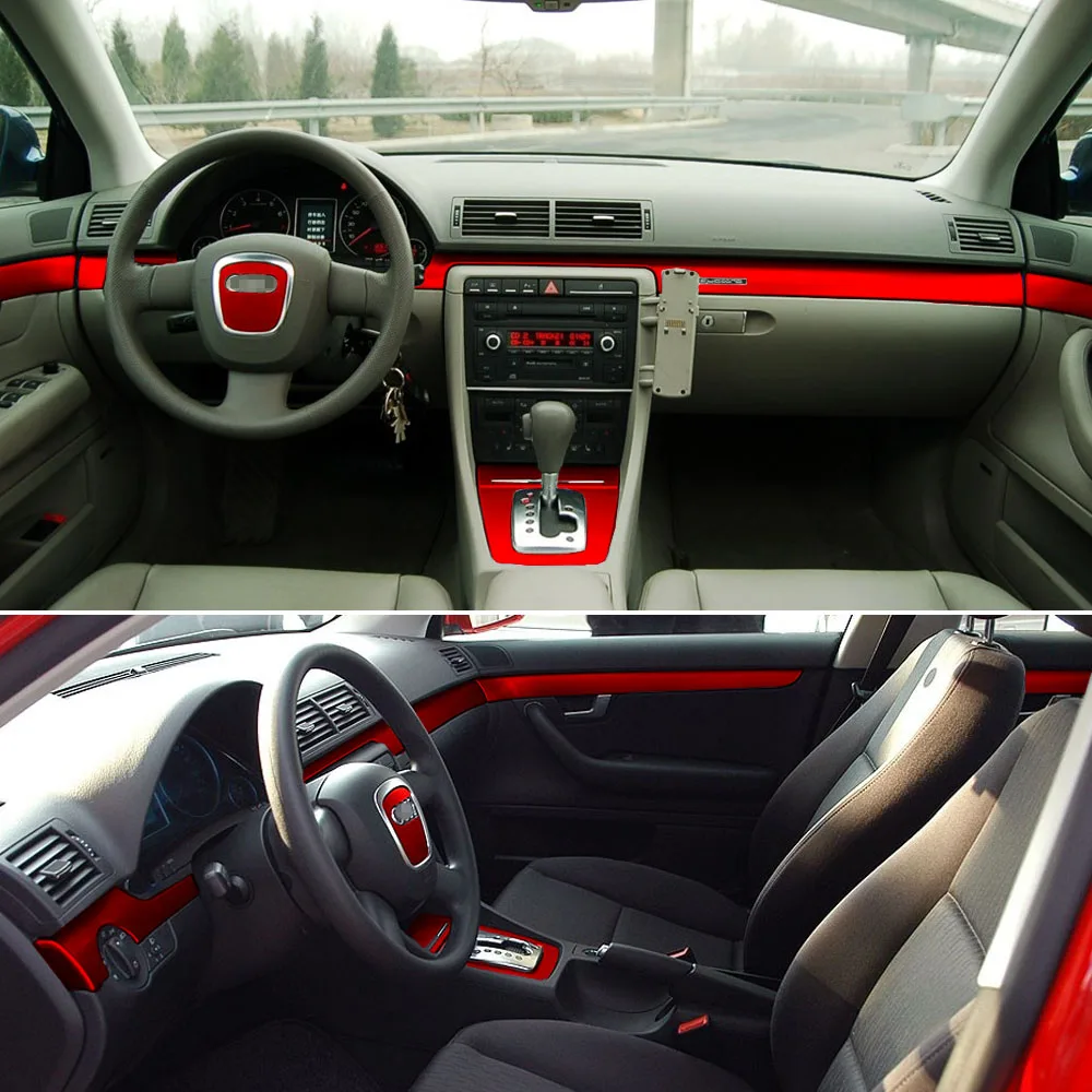 Automobilių Stiliaus 5D Anglies Pluošto Automobilio Salono Konsolė Spalvų Kaita, Liejimo Lipdukai Lipdukai Audi A4 B7 (2002-2007 M.) Accessories