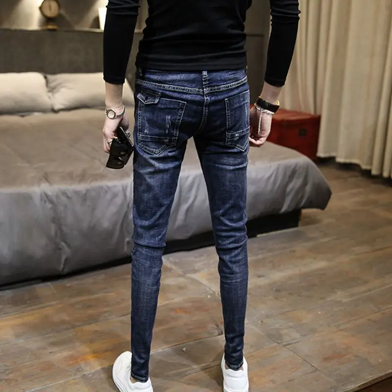 Didmeninė 2020 mados Madinga vyrams pavasarį ir vasarą korėjos slim-fit elastinės kojų džinsus socialinės dvasia vaikinas greitai vertus, ilgas kelnes