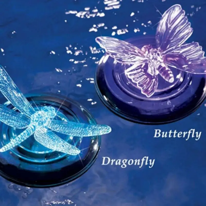 Naujas Saulės energijos LED Plaukti Lempos RGB Spalvų Kaita Drugelis / Dragonfly Formos Lauko Sodas, Baseinas Fontano Baseinas, Vandens Šviesos