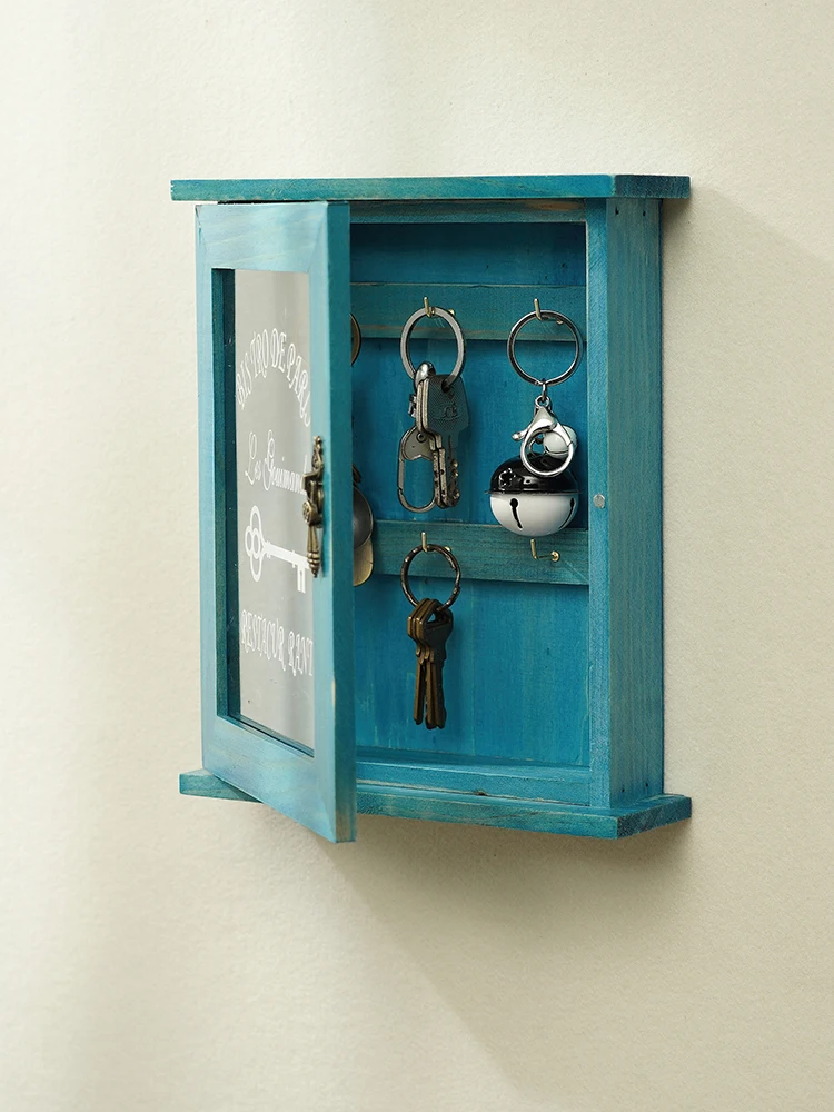Medžio masyvo raktų saugojimo dėžutė sienos kabo duris, kambarį kūrybos namų puošybai klavišą saugojimo klavišą dėžutę