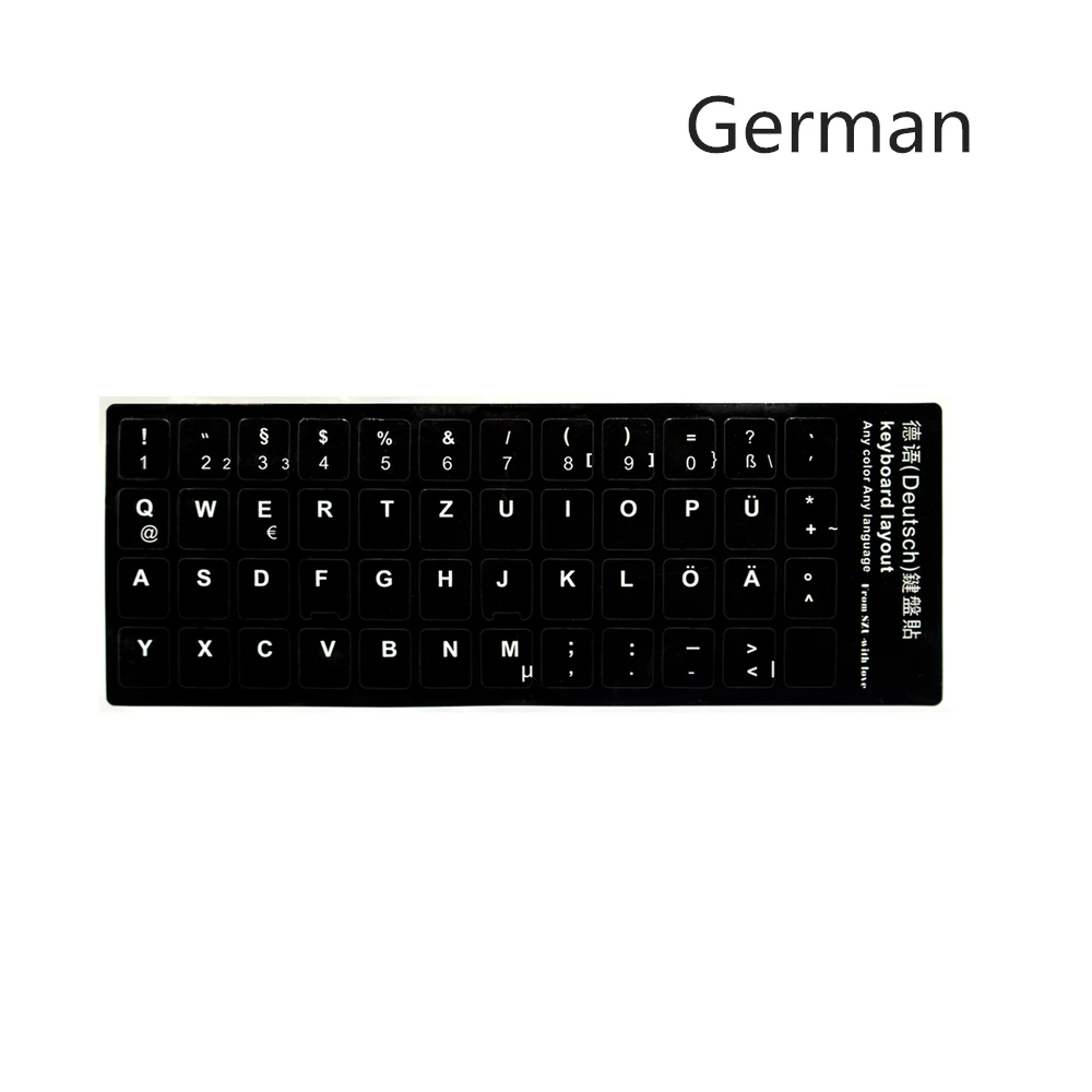 Klaviatūros Lipdukai, Nešiojamas Ispanų/Anglų/Rusų/Prancūzų/Vokiečių/Arabų/Korėjiečių/Japonų/Hebrajų/Tajų Raidžių Klaviatūros Išdėstymą, Padengti