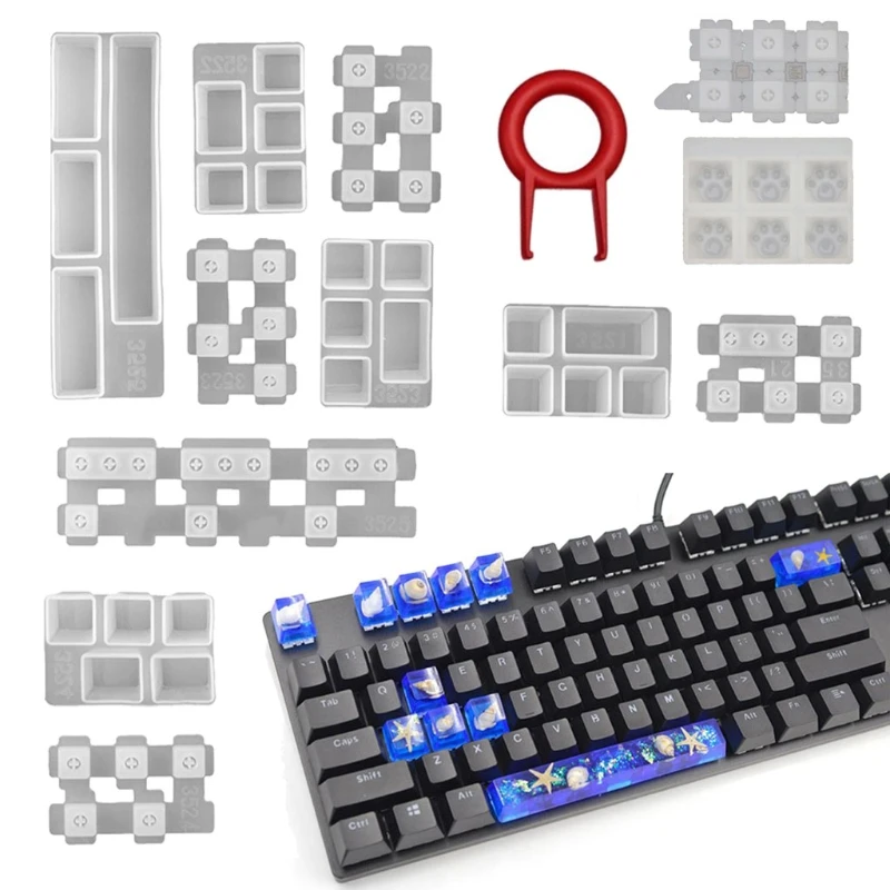 Suderinama su Cherry MX Mechaninė Žaidimų Klaviatūra Epoksidinės Dervos Pelėsių Kompiuteris PC Gamer Pet Leteną Keycaps Silikono Formų