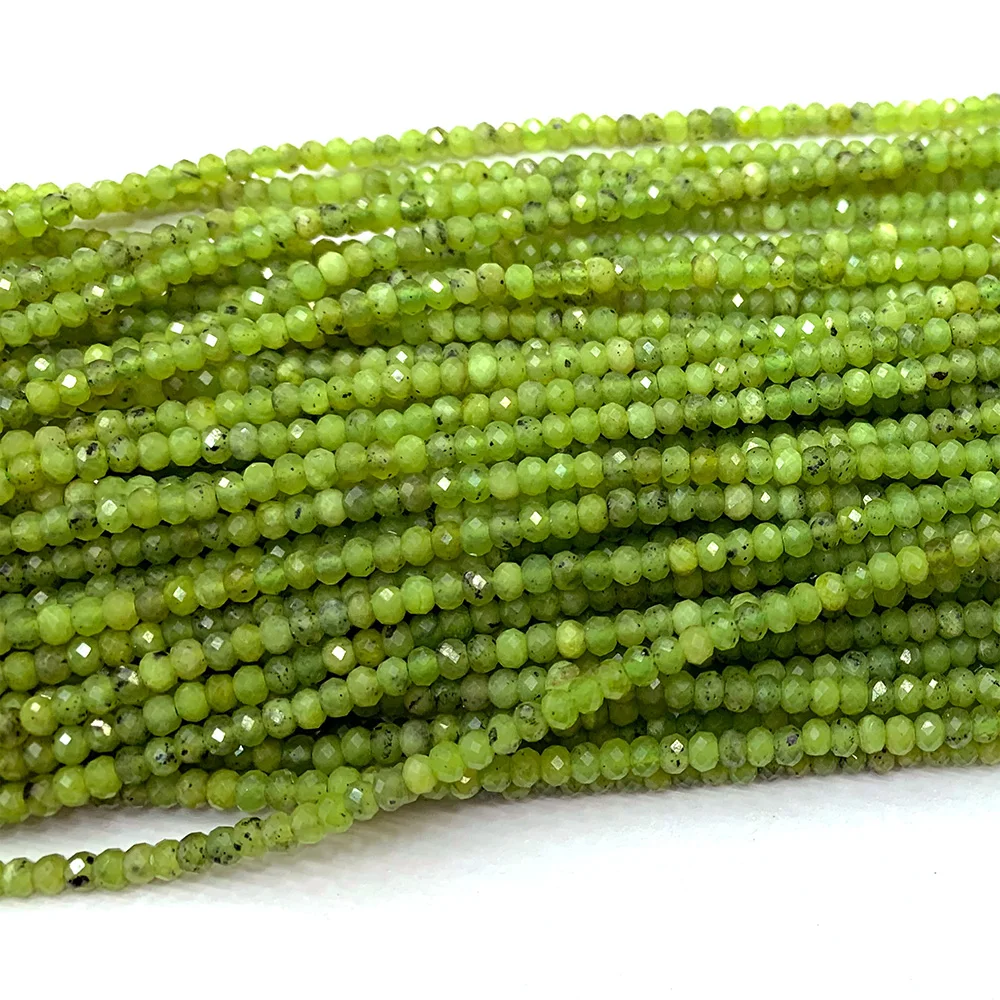 Veemake Kanada green jade Natūralus Akmuo Karoliai, Apyrankės Žiedo Aspektų Mažosios Rondelle Moterų Karoliukai Papuošalai Priėmimo 06670