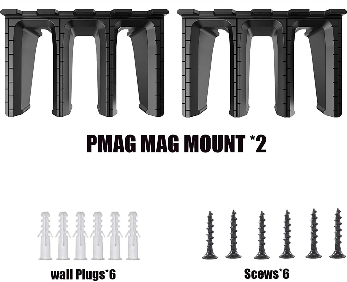 2VNT Taktinis Kietas ABS 3X Standartas PMAG Wall Mount Žurnalas Stovo Mag Turėtojas Ginklą Saugius Namus Žurnalo Saugojimo Stelažą už AR15