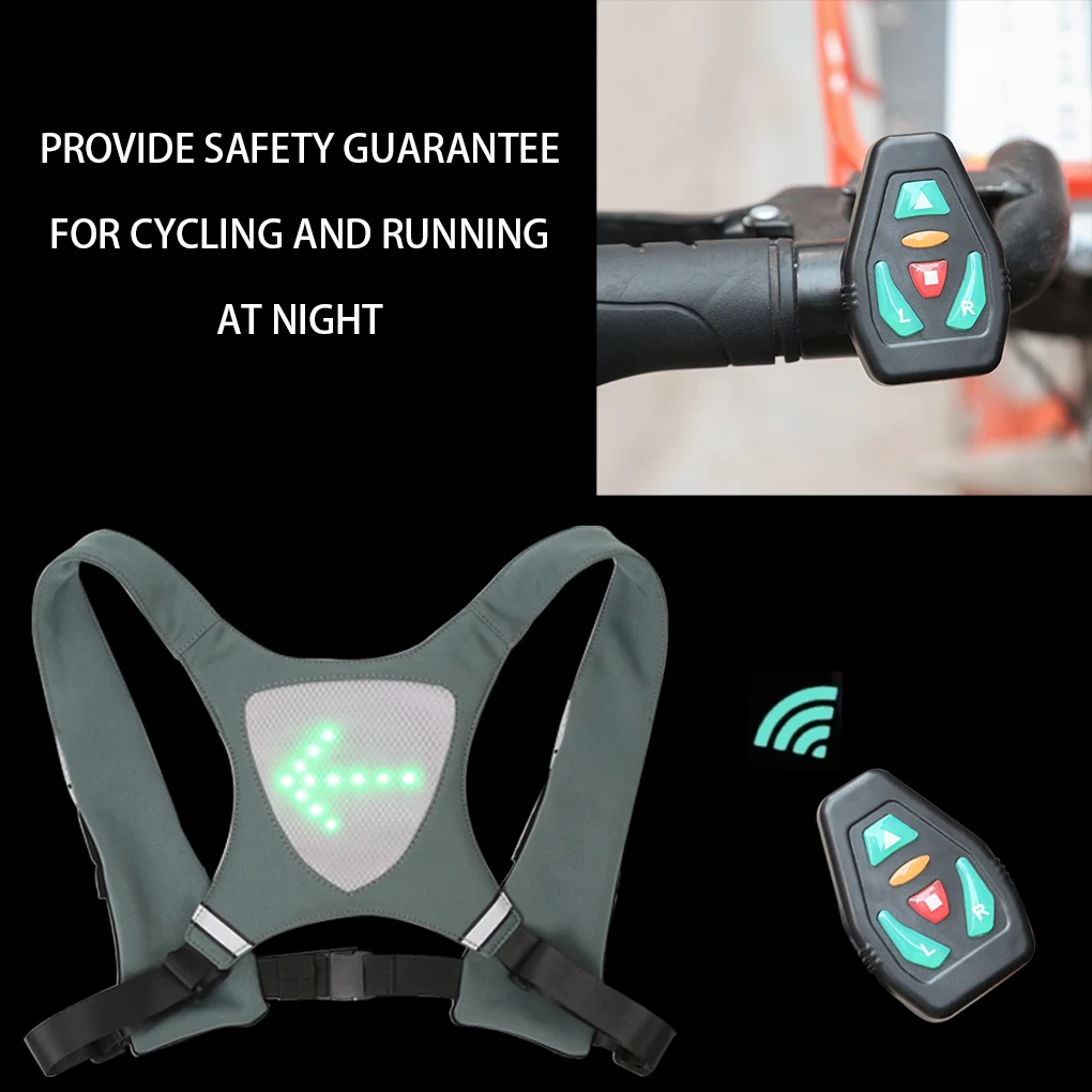 Naujas LED Belaidžiai Dviračių Vest MTB Road Bike Bag Saugos LED Posūkio Signalo Lemputė Vest Dviračių Atšvaitais Įspėjimo Marškinėliai Su Remo