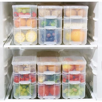 Šaldytuvas Maisto produktų Saugojimo Konteinerius, Maisto Konteineriai su Dangteliu Virtuvės Šaldytuvas Kabineto Šaldiklio talpinimo Organizatorius