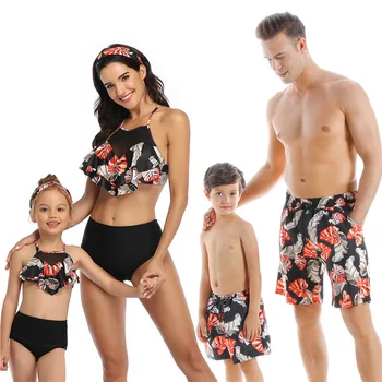 šeimos atitikimo maudymosi kostiumai Seksualus Leopard Bikini paplūdimio šortai mamytė ir man drabužius mum motina ir dukra atitikimo pora maudymosi kostiumėlį