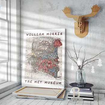 Šiaurės William Morris Susitiko Muziejaus Parodos Plakatas, William Morris Gėlių Derliaus Meno Spaudiniai, Augalų Modelio Namo Sienų Dekoras
