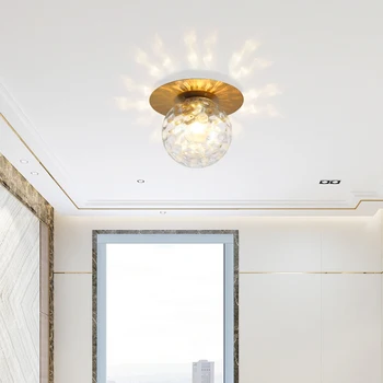 Šiuolaikinės Aukso Stiklo Lubų Šviesos diodų (LED) Pasaulyje Lubų Lempa, Miegamojo Kambarį Koridoriaus Įėjimas Eilėje Lempa Namų Deco Apšvietimas
