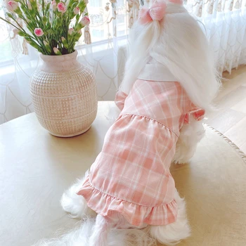 Šviesos Tonas Pledas Sijonas Pavasario/Vasaros šunelis korėjos Drabužių Katė Anti-plaukų Šalinimo Teddy Mažylis Bichon Suknelė