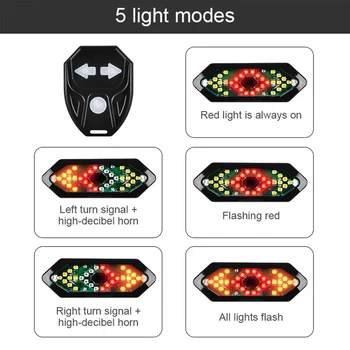 Žibintas galinis Smart Nuoma Belaidžio Nuotolinio valdymo Posūkio Signalo Žibintai Dviračių LED užpakalinis žibintas Lengvai Diegimo Asmens Dviračių Dalys