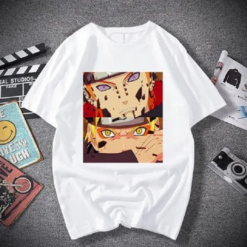 Наруто Mados Japonų Anime Marškinėliai Vyrams Sasuke Juokingas Animacinių filmų marškinėliai Atsitiktinis, Kietas Streetwear Marškinėlius Porą Hip-Hop Top Tee Vyriška
